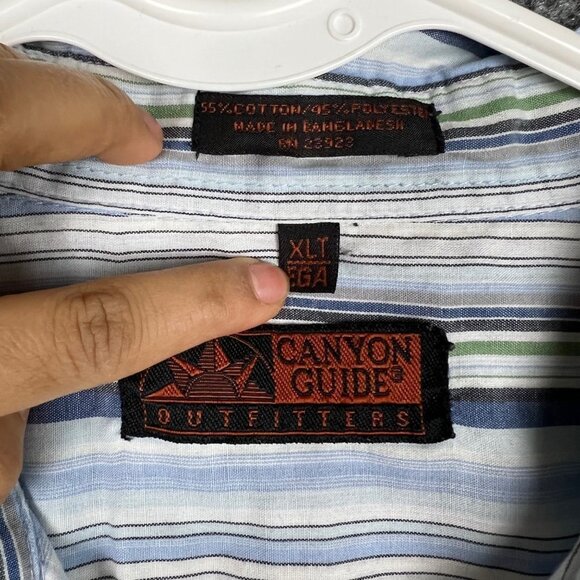 Canyon Guide Outfitters western style pearl snap plaid button up mens XL/Tall - Picture 8 of 8